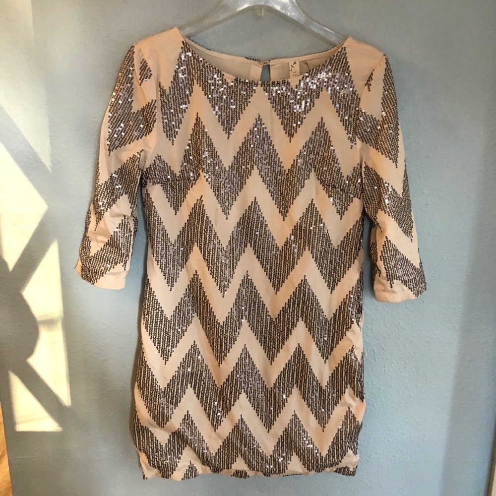 Sequined Chevron Dress size small